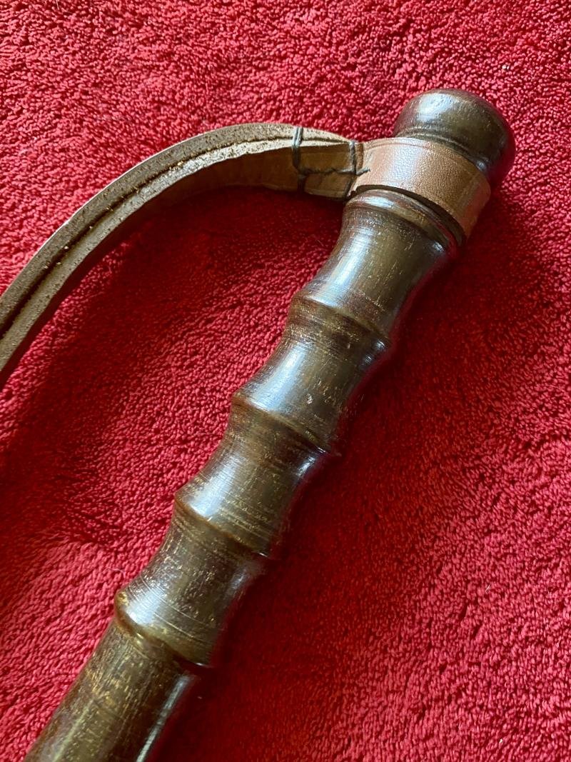 Original Vintage Dark Oak British Police Truncheon with Leather Strap c1960 — image 4