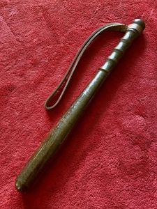 Original Vintage Dark Oak British Police Truncheon with Leather Strap …