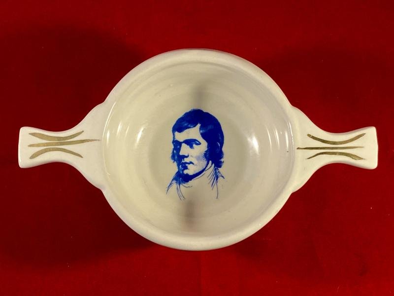 Vintage RAF Lossiemouth - Robbie Burns, Limited Edition White Ceramic Scottish Quaich Drinking Vessel by W Bates & Co. — image 2