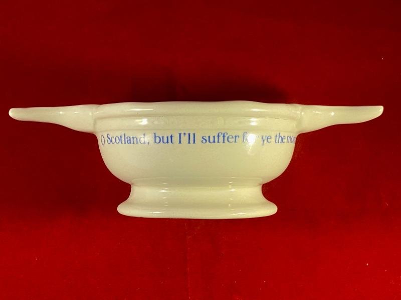 Vintage RAF Lossiemouth - Robbie Burns, Limited Edition White Ceramic Scottish Quaich Drinking Vessel by W Bates & Co. — image 4