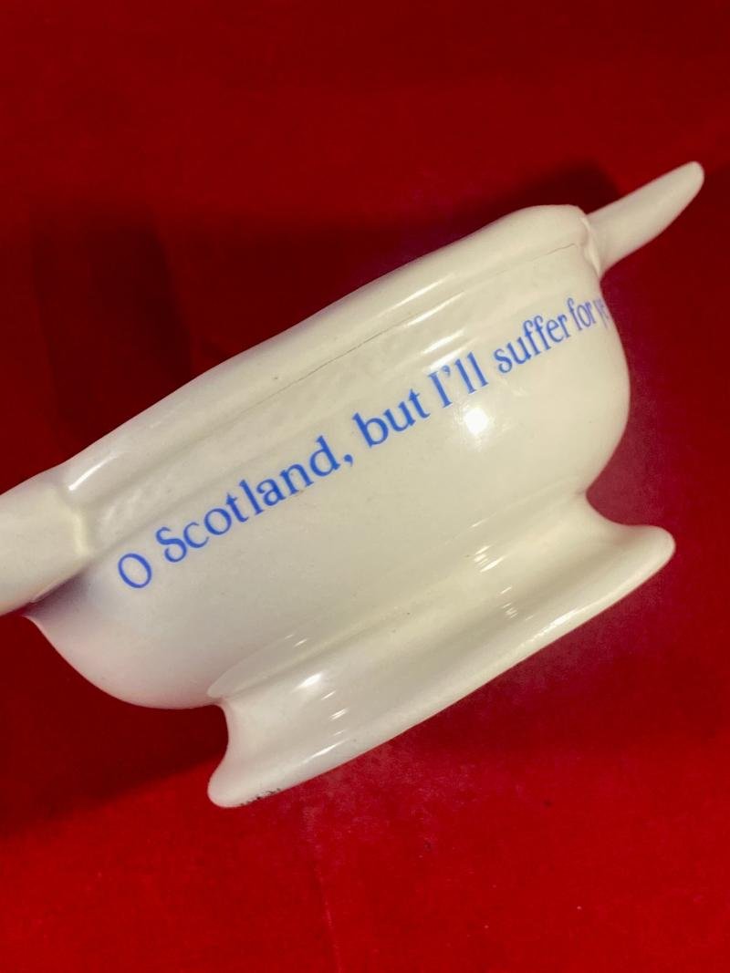 Vintage RAF Lossiemouth - Robbie Burns, Limited Edition White Ceramic Scottish Quaich Drinking Vessel by W Bates & Co. — image 5