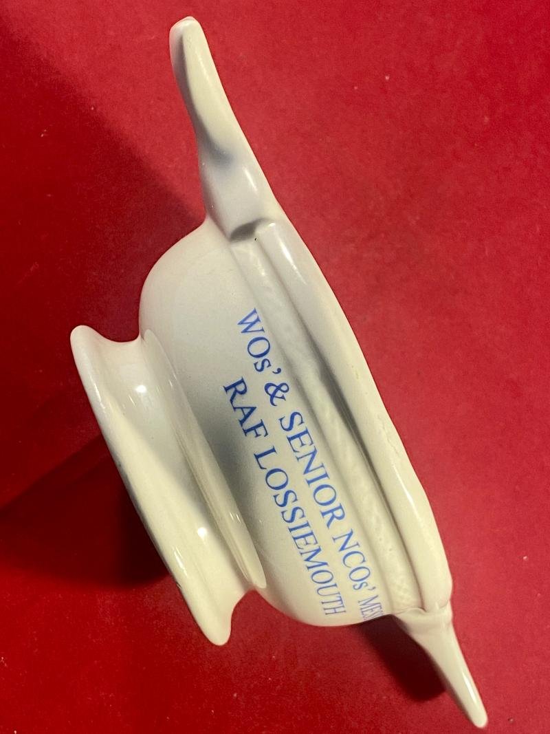 Vintage RAF Lossiemouth - Robbie Burns, Limited Edition White Ceramic Scottish Quaich Drinking Vessel by W Bates & Co. — image 7