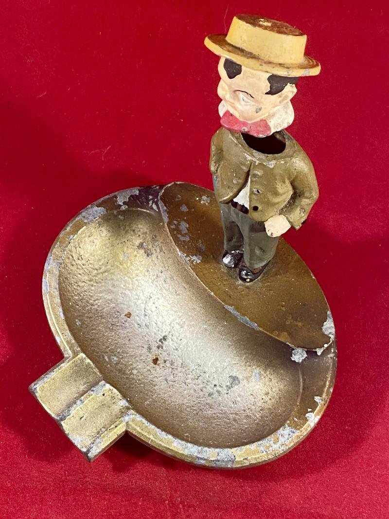Amusing Vintage Cold Painted Austrian Bobble Head Figure Ashtray — image 2