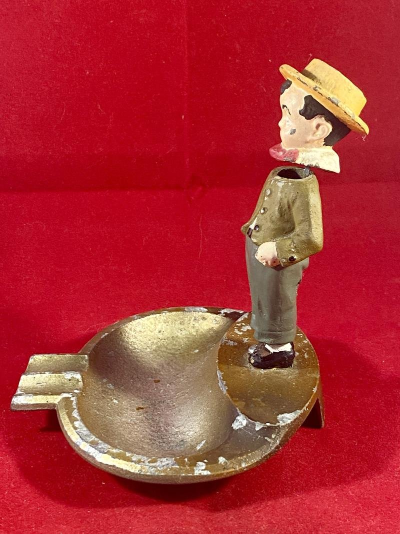Amusing Vintage Cold Painted Austrian Bobble Head Figure Ashtray — image 3