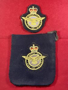 2 x Vintage RAF Officer's Embroidered Blazer Badges - PER …
