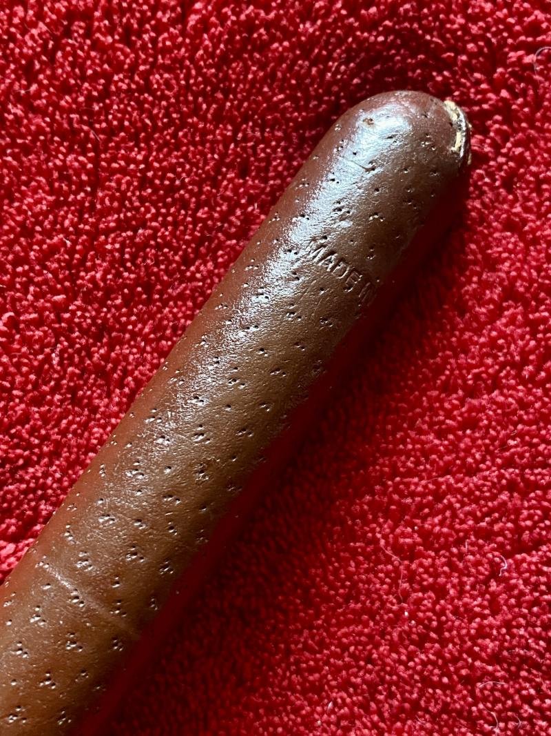 Vintage British Officer's Brown Leather Covered Swagger Stick — image 3