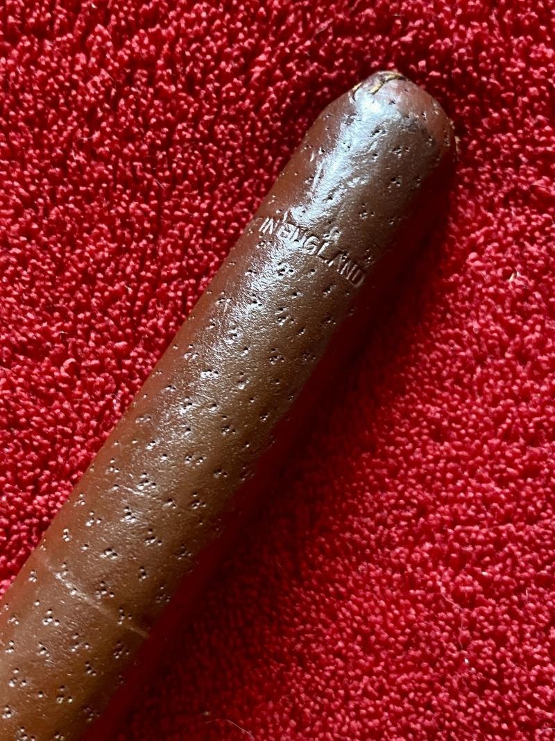 Vintage British Officer's Brown Leather Covered Swagger Stick — image 4