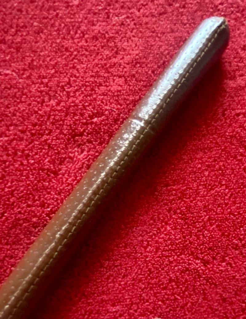 Vintage British Officer's Brown Leather Covered Swagger Stick — image 5