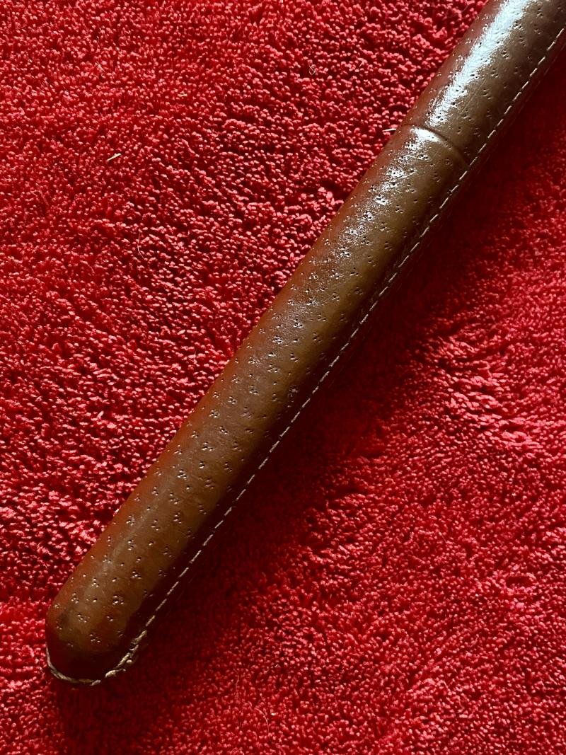 Vintage British Officer's Brown Leather Covered Swagger Stick — image 6