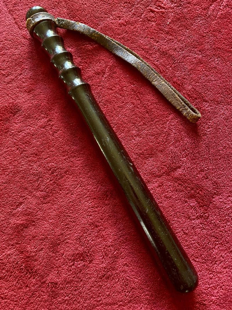 Antique British Metropolitan Police Lignum Vita Truncheon Stamped with 'M Crown P' c1888 — image 2