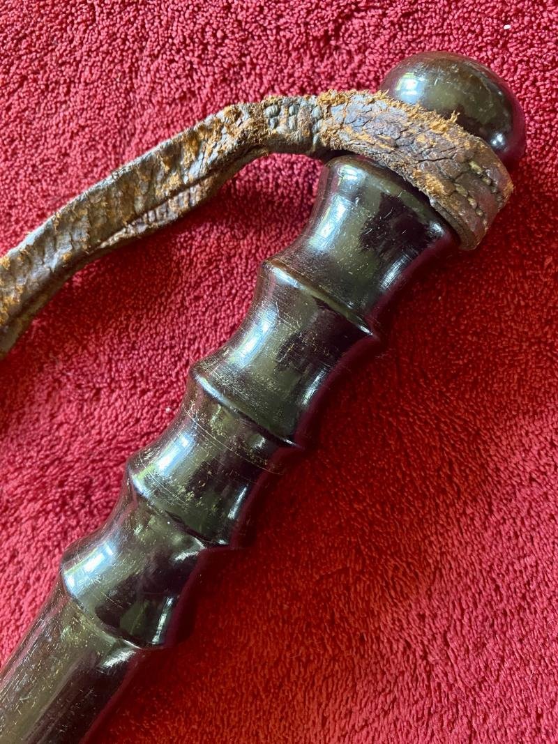 Antique British Metropolitan Police Lignum Vita Truncheon Stamped with 'M Crown P' c1888 — image 3