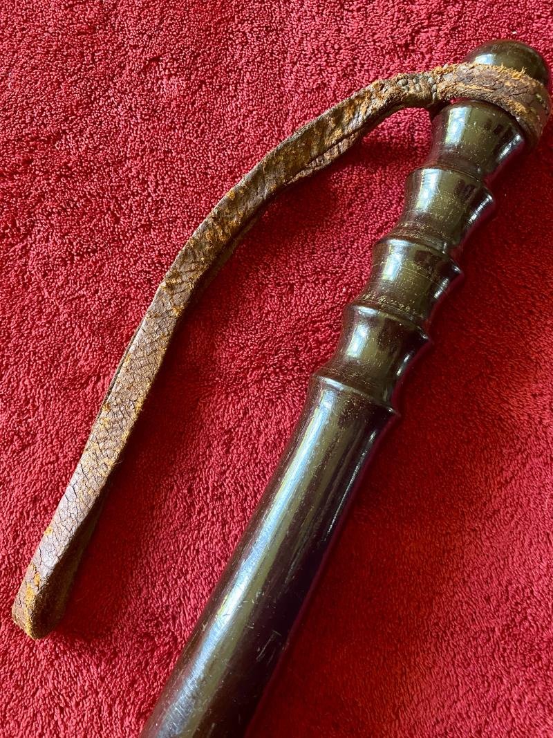 Antique British Metropolitan Police Lignum Vita Truncheon Stamped with 'M Crown P' c1888 — image 4