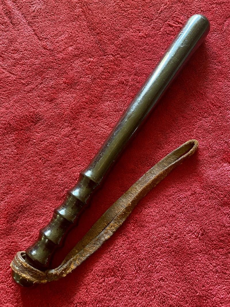 Antique British Metropolitan Police Lignum Vita Truncheon Stamped with 'M Crown P' c1888 — image 6