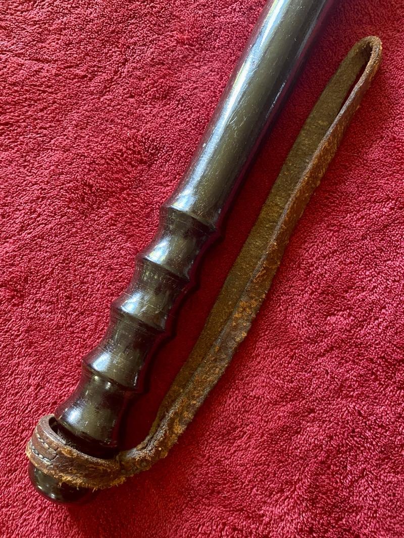 Antique British Metropolitan Police Lignum Vita Truncheon Stamped with 'M Crown P' c1888 — image 7