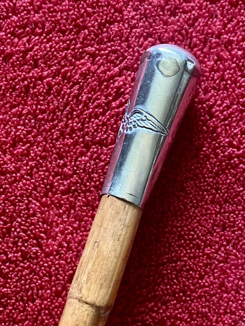 WW1 Royal Flying Corps (RFC) Silver-Plated Thimble Pattern Topped Bamboo Swagger Stick — image 5