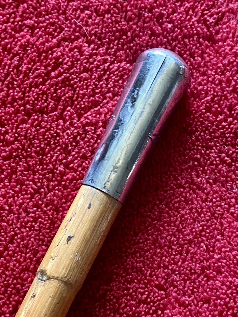 WW1 Royal Flying Corps (RFC) Silver-Plated Thimble Pattern Topped Bamboo Swagger Stick — image 6