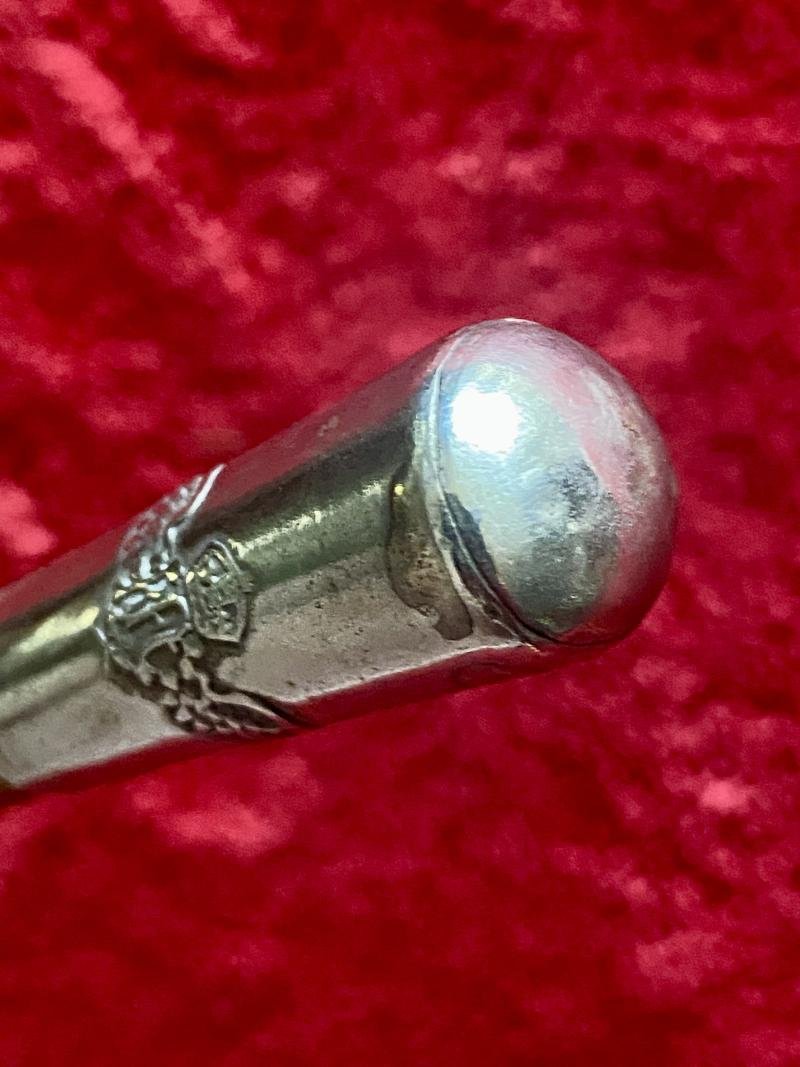 WW1 Royal Flying Corps (RFC) Silver-Plated Thimble Pattern Topped Bamboo Swagger Stick — image 7