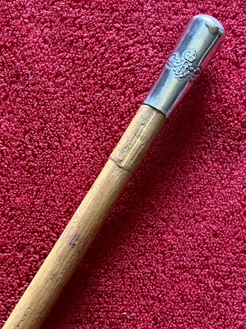 WW1 Royal Flying Corps (RFC) Silver-Plated Thimble Pattern Topped Bamboo Swagger Stick — image 8