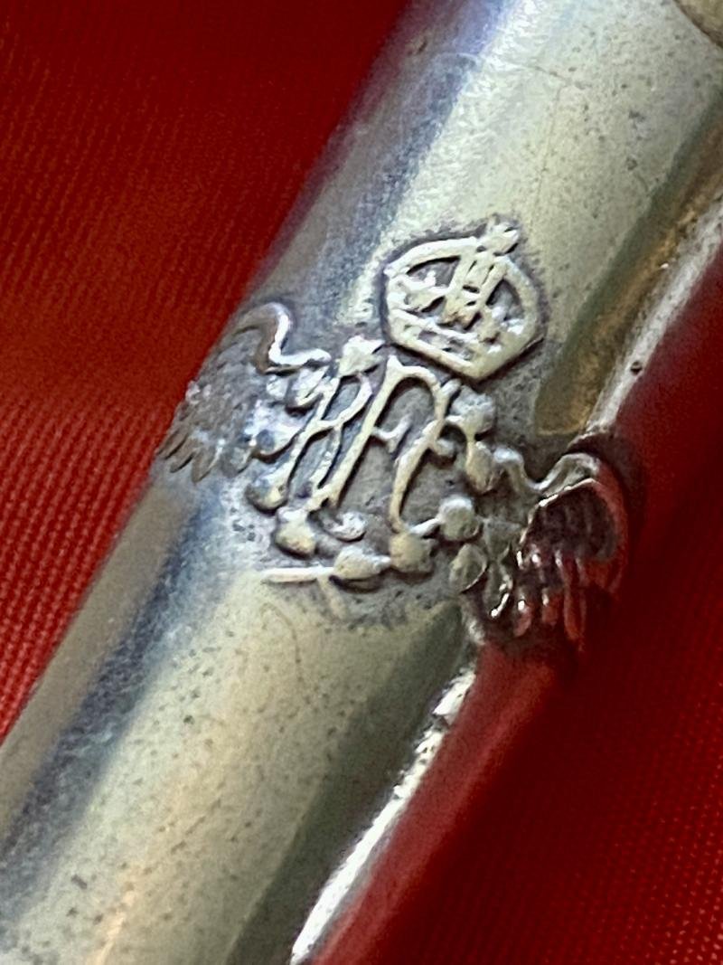 WW1 Royal Flying Corps (RFC) Silver-Plated Thimble Pattern Topped Bamboo Swagger Stick — image 9
