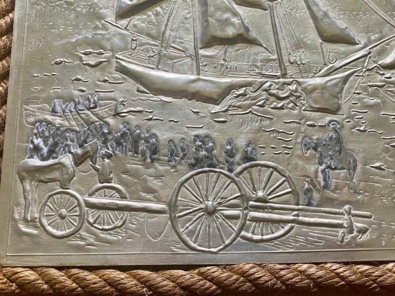 Pewter Image/Picture of French Brigantine Jeune Hortense Shipwrecked at Long Rock, Penzance Cornwall 11th May 1888 - signed Sue Lake — image 6