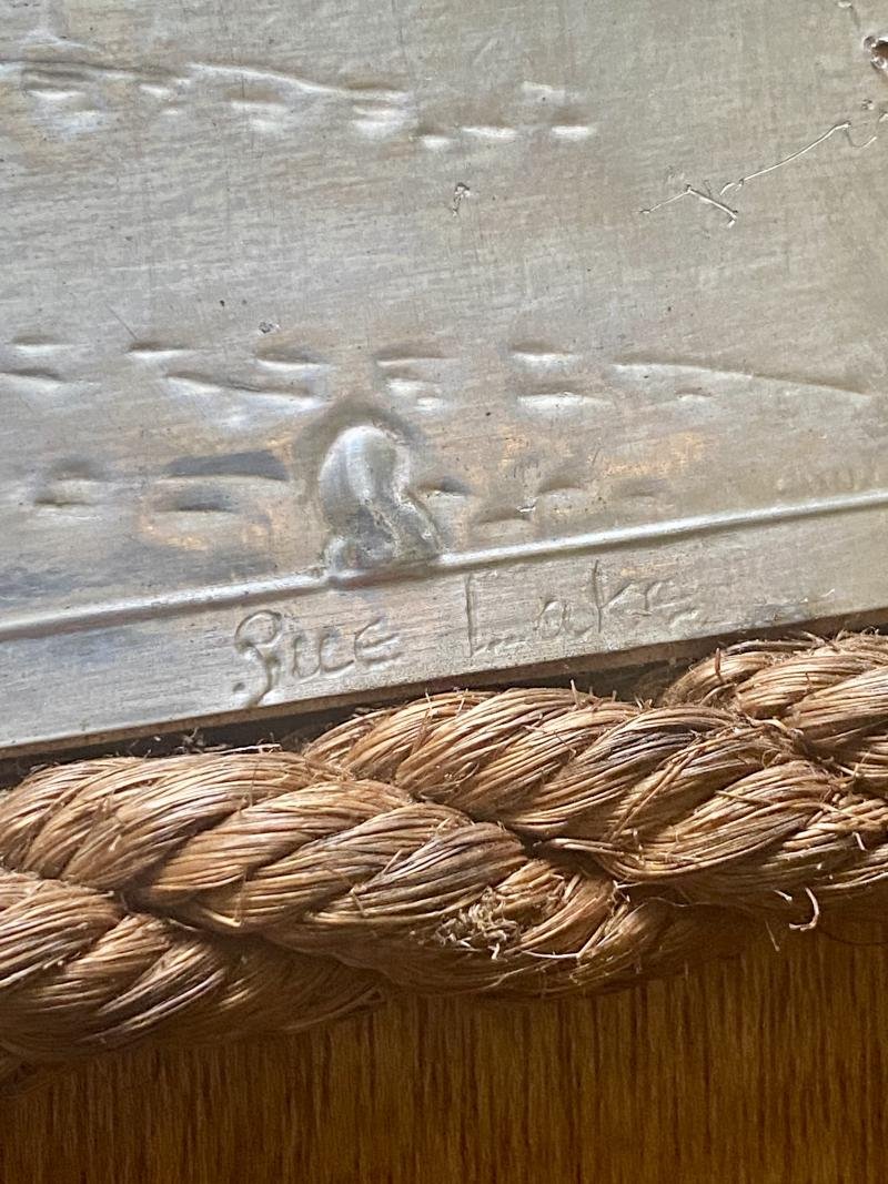 Pewter Image/Picture of French Brigantine Jeune Hortense Shipwrecked at Long Rock, Penzance Cornwall 11th May 1888 - signed Sue Lake — image 8