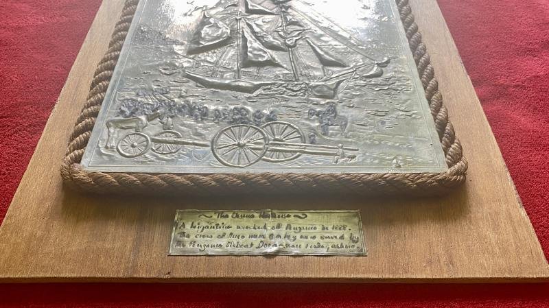 Pewter Image/Picture of French Brigantine Jeune Hortense Shipwrecked at Long Rock, Penzance Cornwall 11th May 1888 - signed Sue Lake — image 9