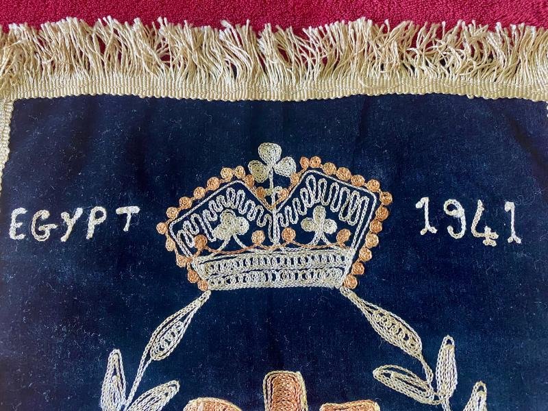 WW2 Souvenir RAF Embroidered Banner - EGYPT 1941 - TO MOTHER WITH LOVE FROM TOM — image 3