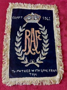 WW2 Souvenir RAF Embroidered Banner - EGYPT 1941 - TO …