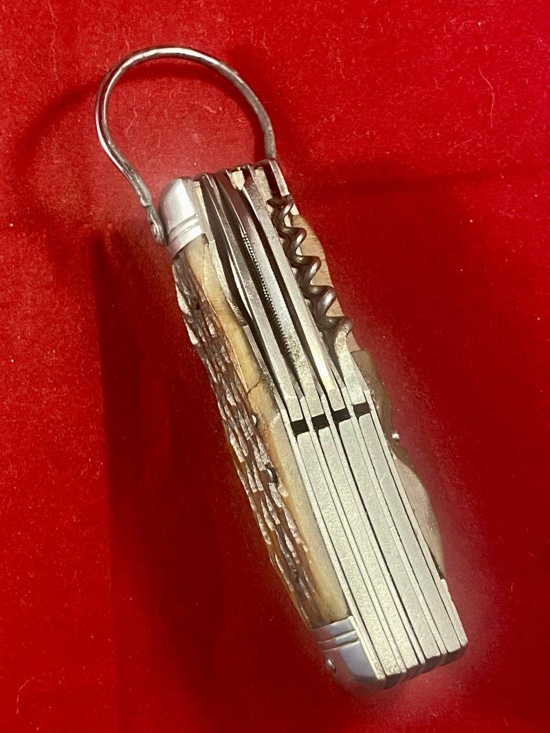 Vintage Japanese HOBO - 11 Multi Tool Survival Knife with Synthetic Stag-horn Grips, by STELLAR, c1950 — image 10