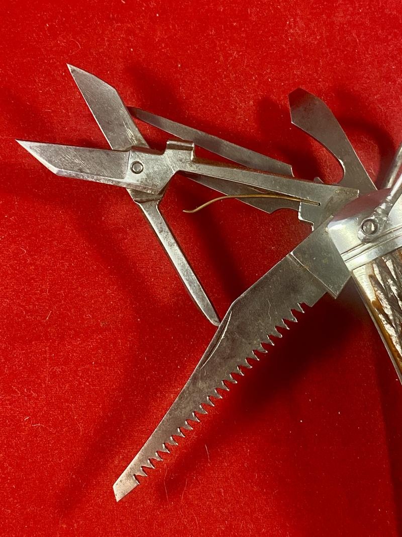 Vintage Japanese HOBO - 11 Multi Tool Survival Knife with Synthetic Stag-horn Grips, by STELLAR, c1950 — image 3