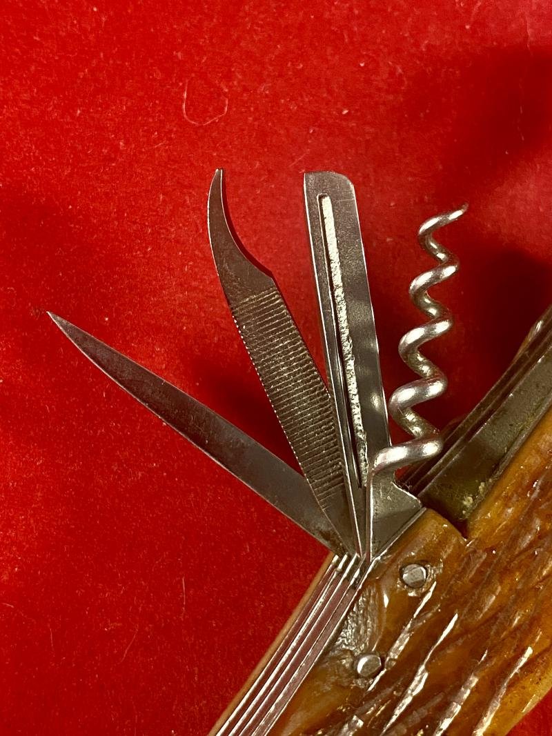 Vintage Japanese HOBO - 11 Multi Tool Survival Knife with Synthetic Stag-horn Grips, by STELLAR, c1950 — image 5