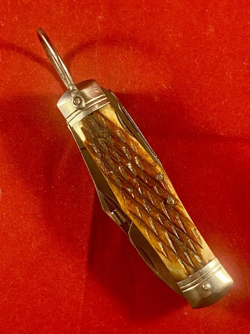 Vintage Japanese HOBO - 11 Multi Tool Survival Knife with Synthetic Stag-horn Grips, by STELLAR, c1950 — image 7