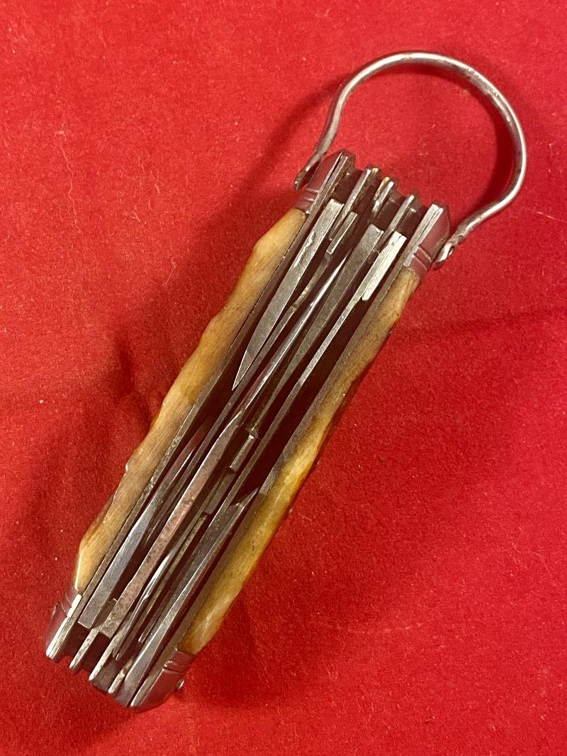 Vintage Japanese HOBO - 11 Multi Tool Survival Knife with Synthetic Stag-horn Grips, by STELLAR, c1950 — image 8