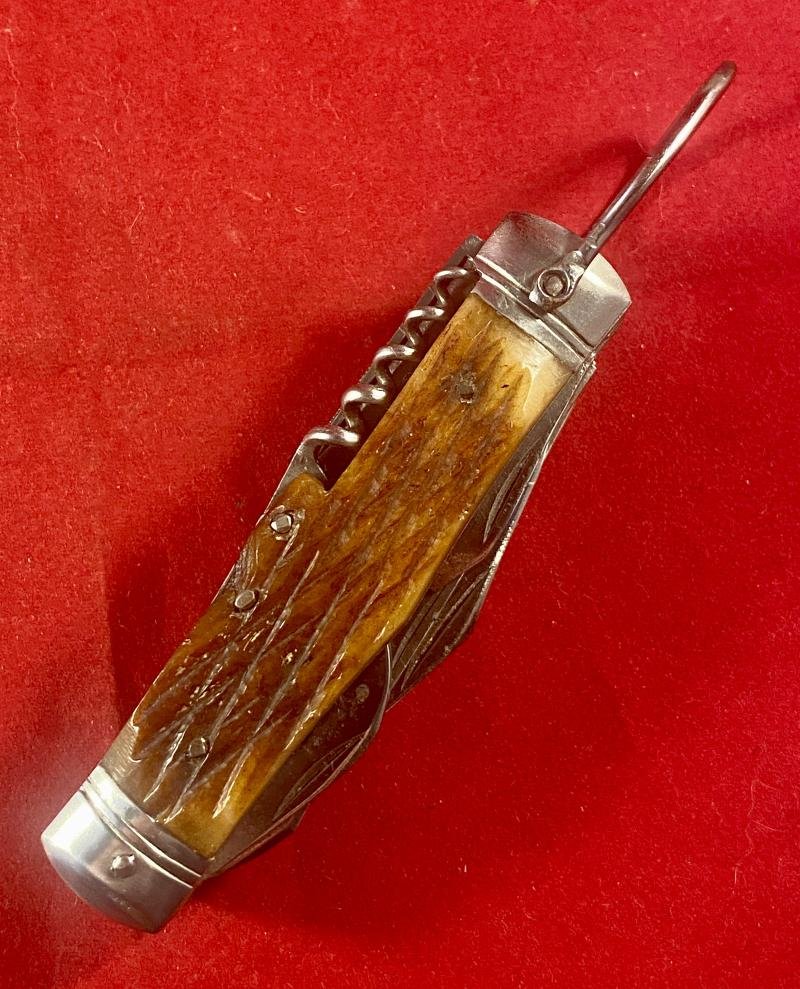 Vintage Japanese HOBO - 11 Multi Tool Survival Knife with Synthetic Stag-horn Grips, by STELLAR, c1950 — image 9