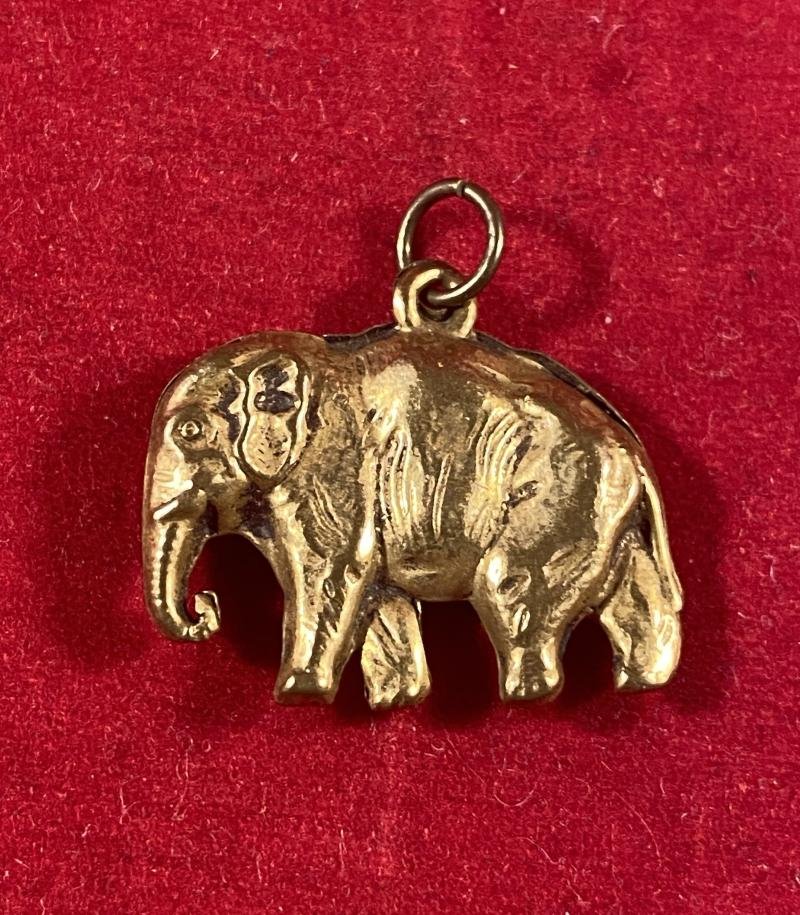 Antique Gilt Pressed Brass Elephant Charm/Pendant — image 2