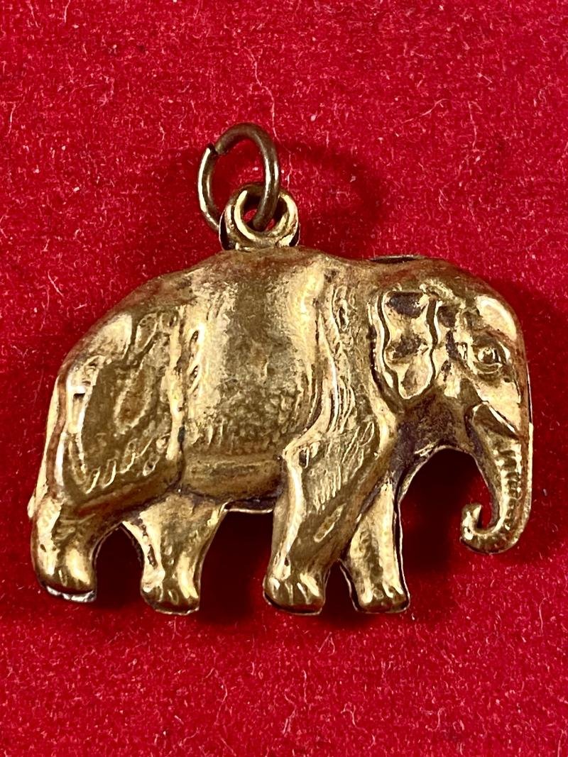 Antique Gilt Pressed Brass Elephant Charm/Pendant — image 5