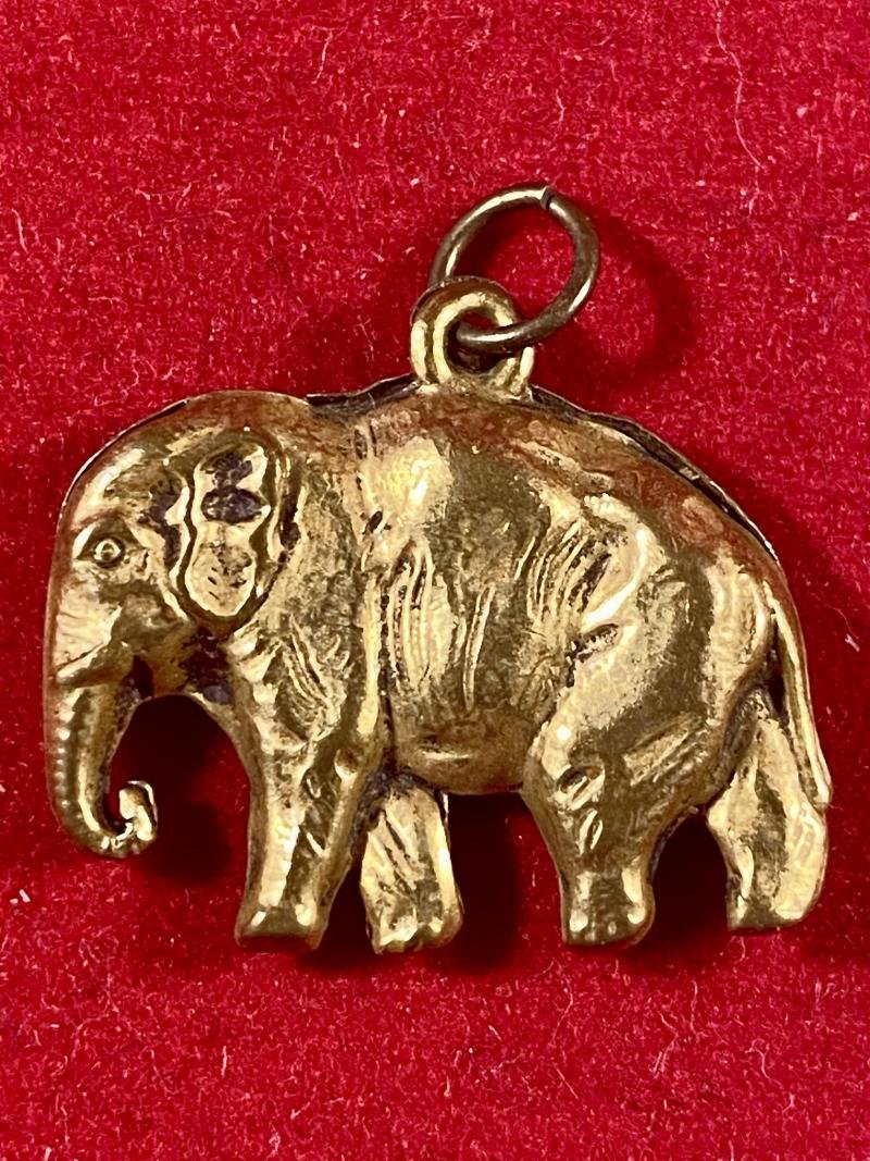 Antique Gilt Pressed Brass Elephant Charm/Pendant — image 6