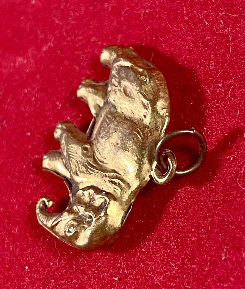 Antique Gilt Pressed Brass Elephant Charm/Pendant — image 7
