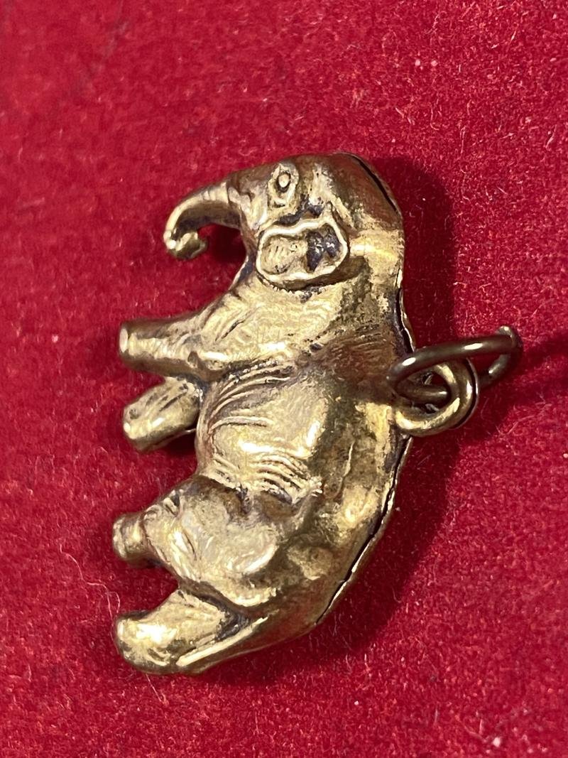 Antique Gilt Pressed Brass Elephant Charm/Pendant — image 8