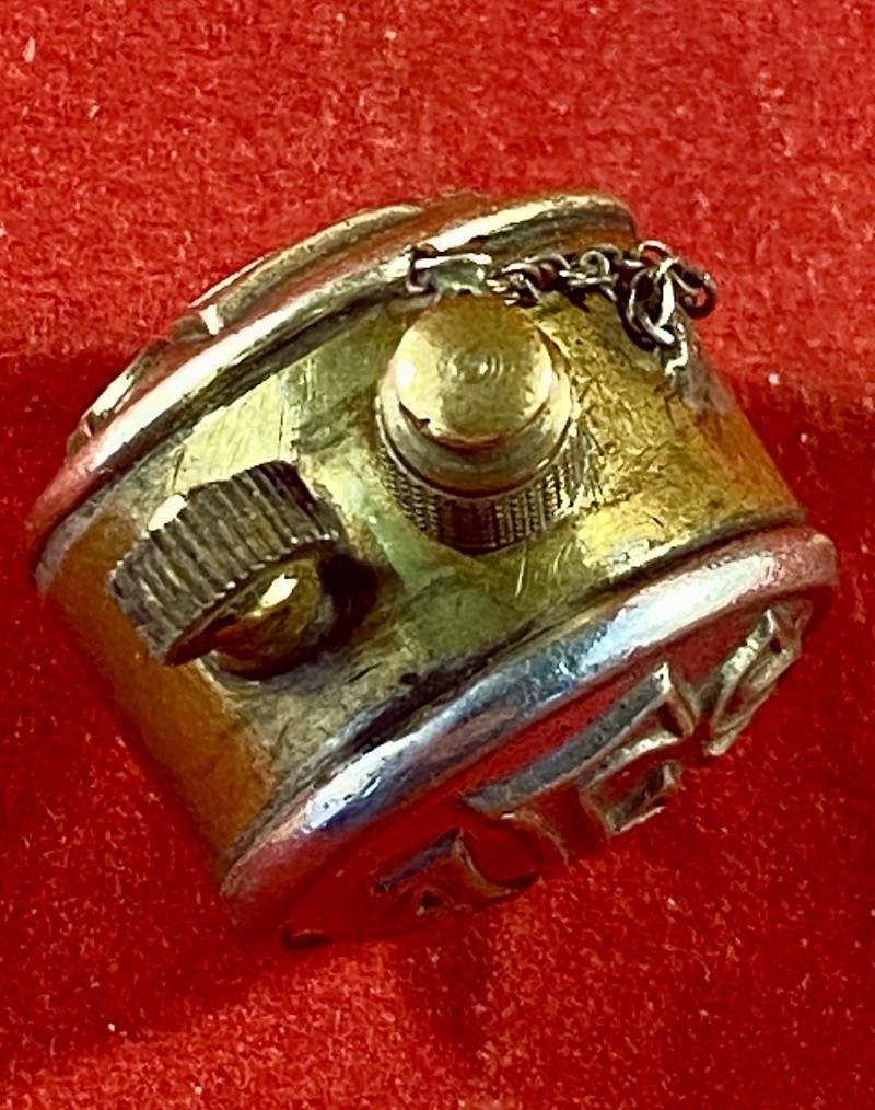 Fine WW2 Auxiliary Fire Service Brass Pocket Petrol Lighter with Silver Plated AFS Buttons — image 6