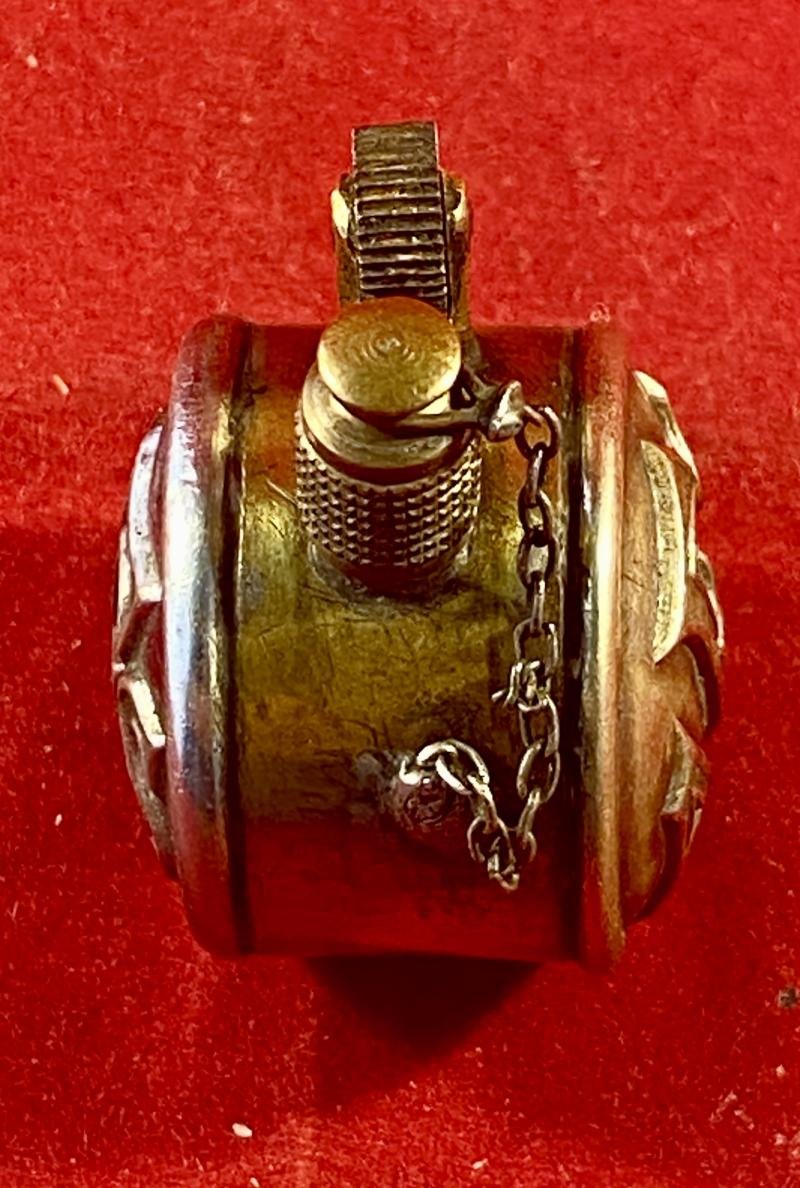 Fine WW2 Auxiliary Fire Service Brass Pocket Petrol Lighter with Silver Plated AFS Buttons — image 9