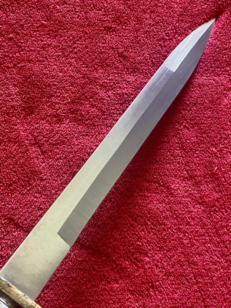 Impressive Dagger with 9.75' Single Edged Spearpoint blade and Stag Antler Handle c1900. — image 6