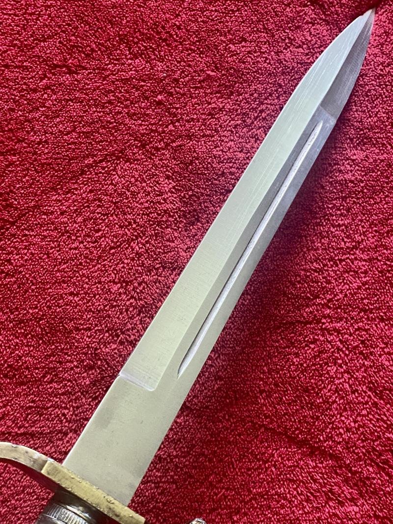 Impressive Dagger with 9.75' Single Edged Spearpoint blade and Stag Antler Handle c1900. — image 7