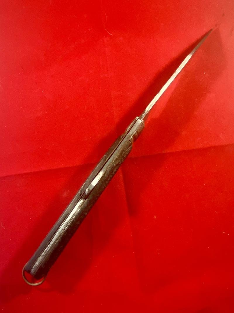 Unusual Large Antique Folding Lock-Back Knife with Chequered Wood Grip by Joseph Rodgers & Sons c1880 — image 10