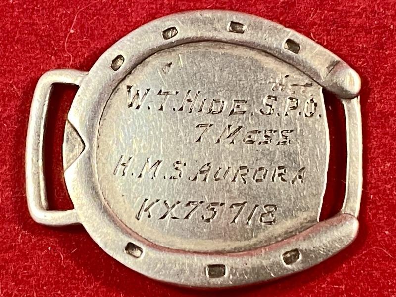 WW2 Silver ID bracelet for Royal Navy Acting Stoker Petty Officer – W.T. Hide – Service No. KX75718 – H.M.S. AURORA — image 8