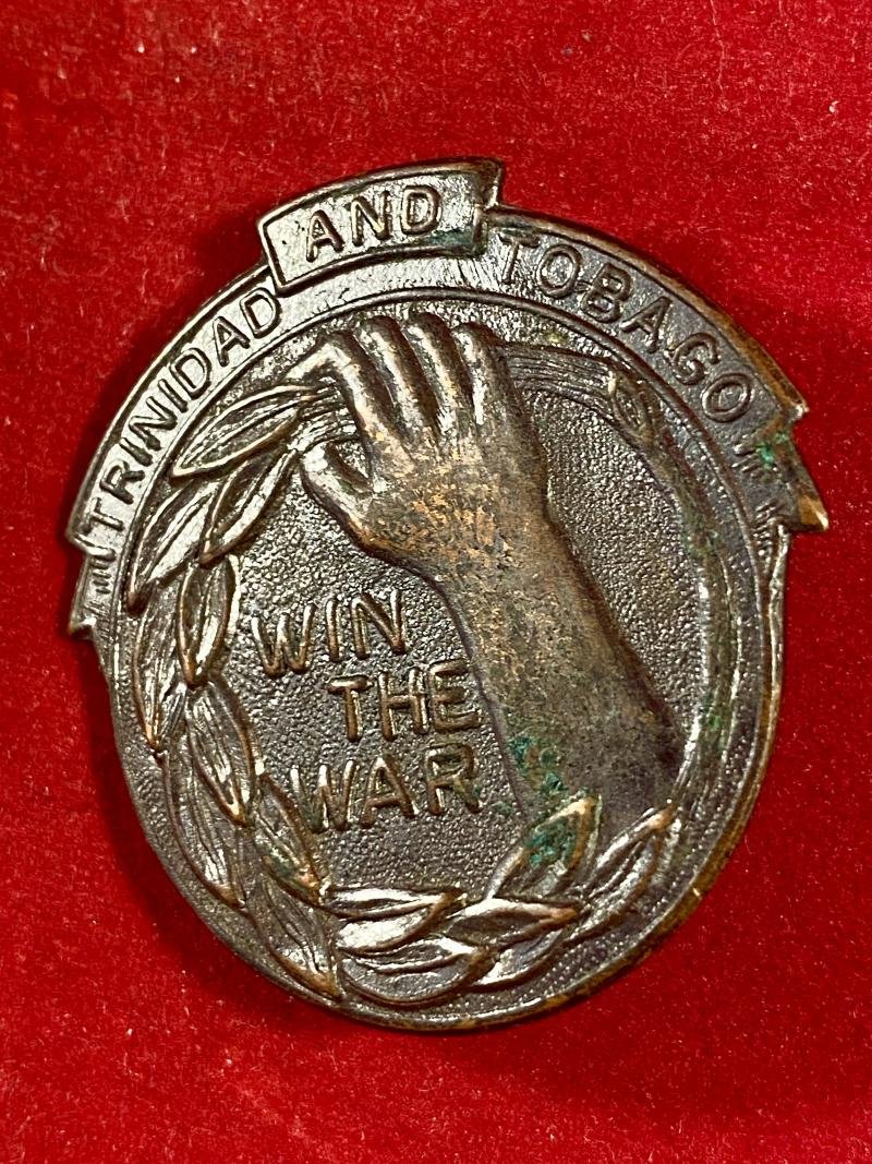 Scarce WW1 Trinidad and Tobago 'WIN THE WAR' Fund Raising Badge — image 2