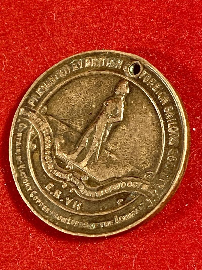 Gilt Copper Medal Token Issued to Commemorate Lord Nelson's Death Centenary in 1905 by the British & Foreign Sailor's Society — image 4