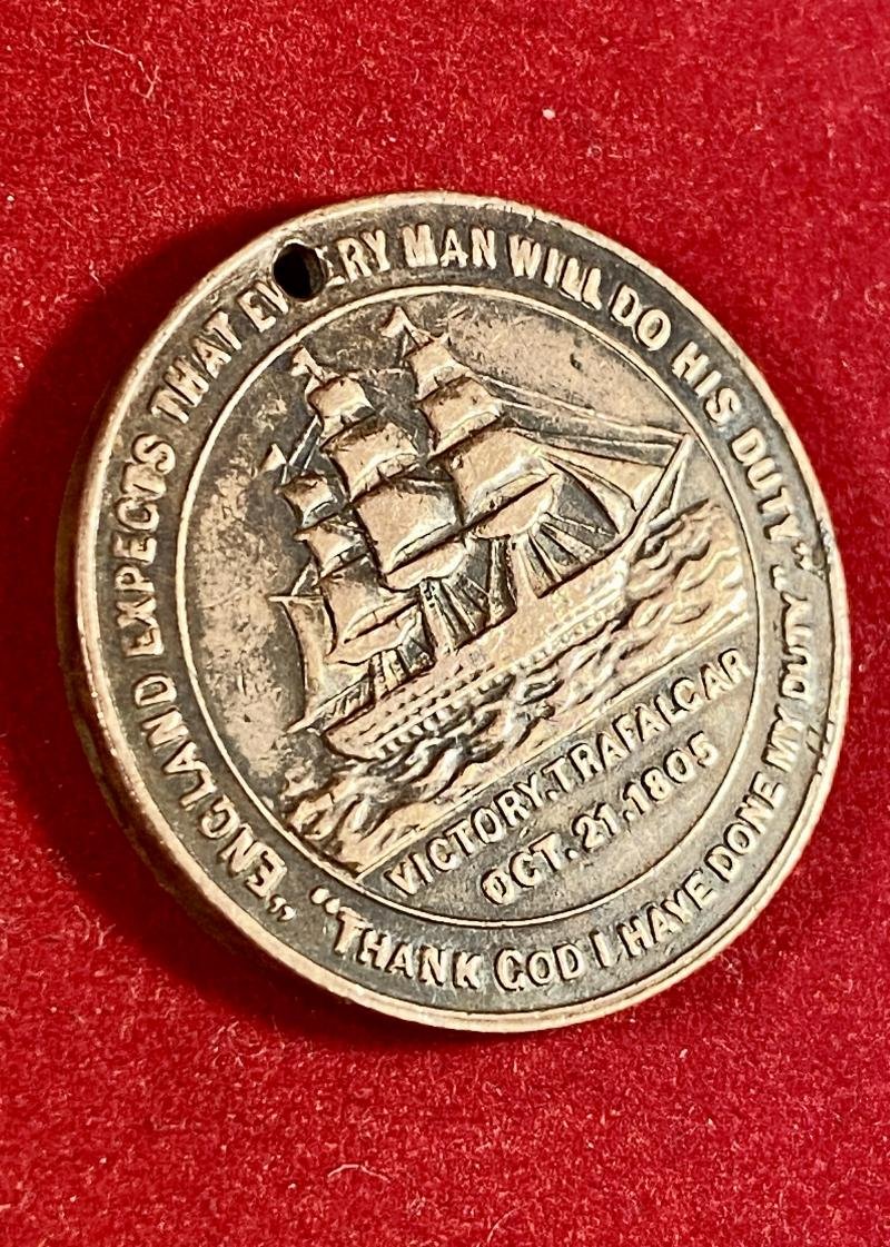Gilt Copper Medal Token Issued to Commemorate Lord Nelson's Death Centenary in 1905 by the British & Foreign Sailor's Society — image 6