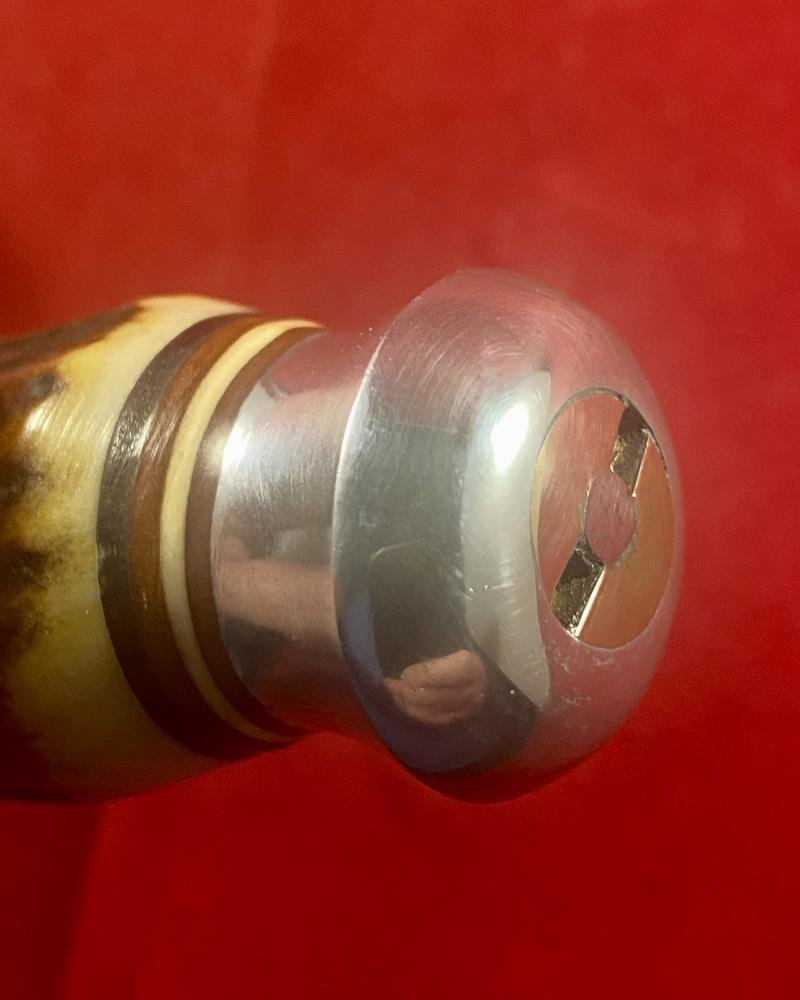 Near Mint Vintage German Hunting Bowie and Skinning Knife Set with Stag Antler Grips and Double Sleeved Leather Sheath by Doppelreh Solingen — image 10