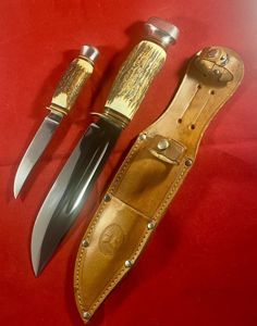 Near Mint Vintage German Hunting Bowie and Skinning Knife Set …
